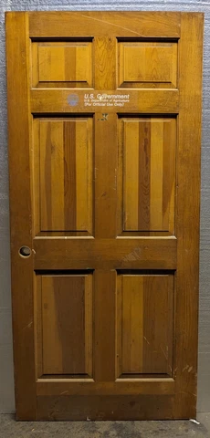36"x79" Antique Vintage Old Solid Wood Wooden Interior Pantry Door 6 Flat Panels Cover