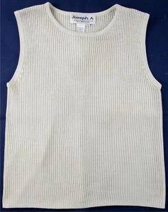 NWT Joseph A. Metallic Silk Blend Champagne Beige Shimmer Sweater Tank Shell, L - Picture 1 of 8