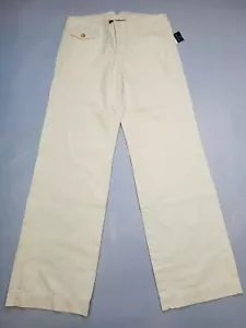 VINTAGE RALPH LAUREN GIRL'S CREAM WIDE LEG COTTON PANTS SIZES 5, 6, 7, 8, 14 - Picture 1 of 6