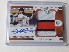 2021 NATIONAL TREASURES DEAN KREMER PATCH #54/99 AUTO AUTOGRAPH RC ROOKIE