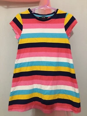 Vestido de verão lindo feminino estampa listrada manga curta 2-3 anos💗 - Imagem 1 de 4