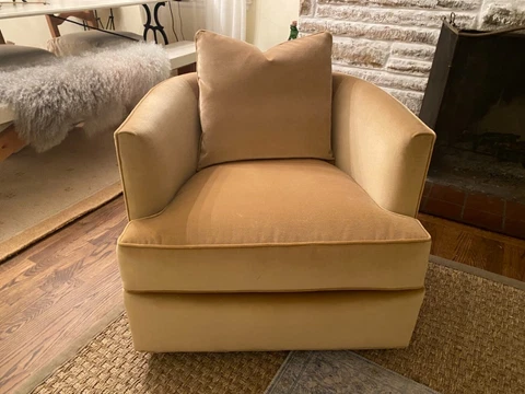 Drexel Velvet Swivel Barrel Chairs Cover