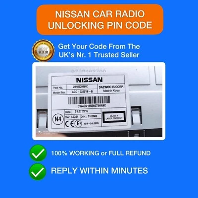 ✅ 24/7 | NISSAN RADIO PIN CODE Qashqai - Juke- Micra - Note - Navara in 10 MIN. - Image 1 of 4