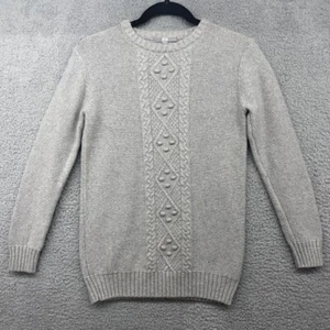 UNIQLO Girls Sweater Gray Knit Crew Neck Long Sleeve Pullover Cotton Size 11 - Picture 1 of 11