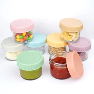 Small Glass Jars with Lids 8 Packs Salad Dressing Container to Go 3 Oz Meal Prep - Picture 1 of 7
