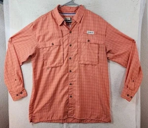 Magellan Outdoors Mens M Orange Angler Fit Fish Gear Vented L/S Button Up Shirt - Picture 1 of 11