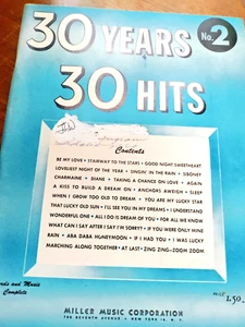 SHEET MUSIC 30 YEARS 30 HITS NO.2 1953 - Picture 1 of 3