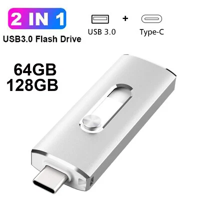 64GB 128GB OTG Flash Drive Dual Type-C USB 3.0 Memory Stick Phone Macbook PC - Image 1 of 4