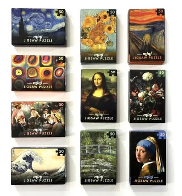 Mini Masterpiece Jigsaw Puzzle in a Matchbox - 50 piece. Ass. famous paintings - Image 1 of 4