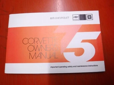 Chevrolet Corvette 1975 original manual del propietario de fábrica con tarjeta de noticias limpio Foto 1 de 4