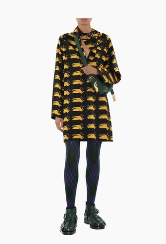 Abito in seta stampa anatra Burberry 6 US