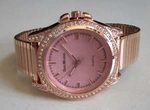 Women's Stretch Band Rose Gold Finish Rhinestone Fashion Dressy/Casual Watch - Picture 1 of 5