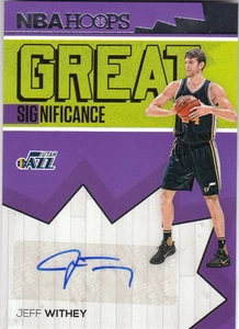16/17 Panini Hoops Great Significance Automático Jeff Withey #72 Jazz - Imagen 1 de 1