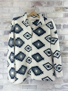 Jason Maxwell Womens Aztec Fleece Sherpa Zip Jacket Pockets Size 1X - Picture 1 of 7