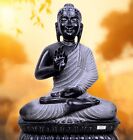 Handgefertigte Skulptur Buddha Meditation Frieden groß 15"" schwarz Marmor Idol 13,3 Kilo