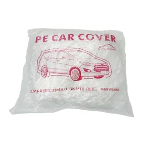 Clear Plastic Temporary Universal Disposable Car Cover Rain Dust Garage 1 PACK - Picture 1 of 12
