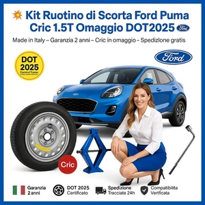 💥 Kit Ruotino di Scorta Ford Puma 17” Cric Chiave OK MEGABOX DOT2025 🛞 - Imagen 1 de 12