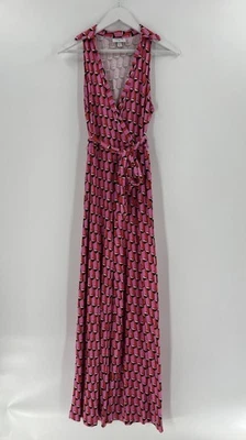 Mono Diane Von Furstenberg Target para mujer pequeño rosa geo sin mangas pierna ancha Foto 1 de 4