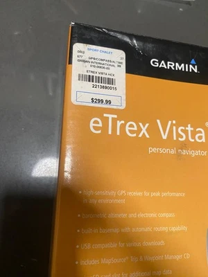 NOB Garmin eTrex Vista Hcx GPS Bundle Free Shipping - Image 1 of 4