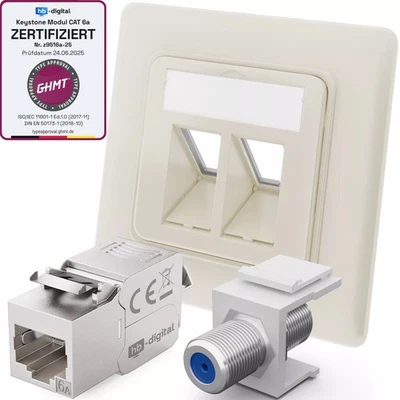 Cat 6a Netzwerkdose Keystone Cat6 Datendose Anschlussdose LAN DSL Dose Unterputz - Bild 1 von 4