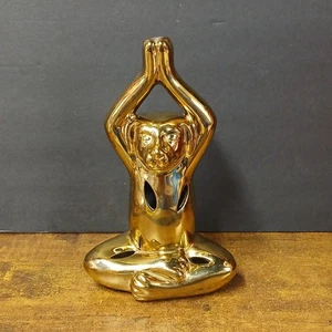 Metal Yoga Dog Potpourri Holder Home Decor, Empty, Gold Colored, 5.5x7.5" - Picture 1 of 7
