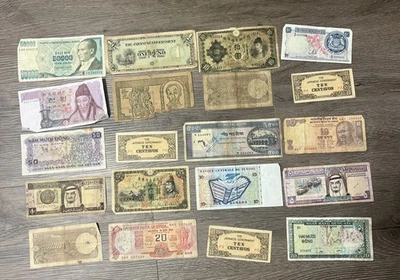 Lote de 20 billetes vintage de países asiáticos - papel antiguo actualmente (#002) Foto 1 de 4