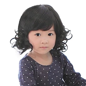 OMORFIEER Pelucas Rizadas Negras para Niños Niño Bangs 1 Cuenta (Pack de 1), - Imagen 1 de 5