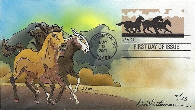 Peterman Hand Painted Spirit Horses, Horses Sc.U662 First Day - Image 1 of 1