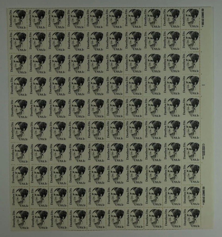US SCOTT 1844 PANE OF 100 DOROTHY DIX STAMPS 1 CENT FACE MNH - Image 1 of 1