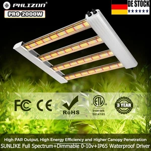 PHLIZON PRO-2000W LED Grow Light Bars Full Spectrum for Indoor Plants Veg Flower - Imagen 1 de 12