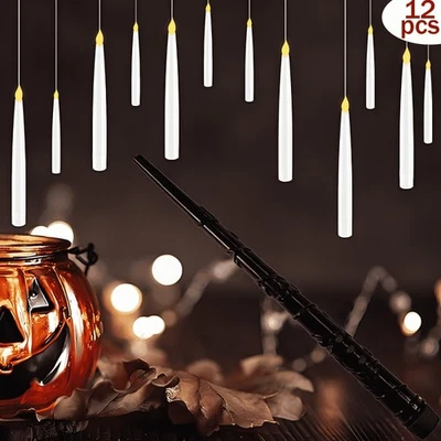 12X LED Schwebende Kerzen mit Zauberstab Fernbedienung & Timer Floating Candles - Bild 1 von 4