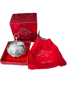 Wallace Silversmith Annual Sleigh Bell 25th Year 1971 - 1995 Silverplate 2 5/8"W - Picture 1 of 11