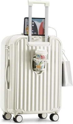 Equipaje de mano de 20" con portavasos y puerto USB, bloqueo TSA aprobado por la aerolínea, ruedas Foto 1 de 4