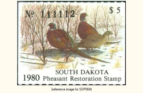 HALFPRICEHUNT SD South Dakota Pheasant 1980 $5 - Image 1 of 1