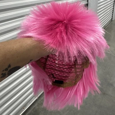 热卖 粉色 朋克 头发 波普假发 假发 带 Bangs Cosplay 服装 万圣节 — 第 1/4 张图片