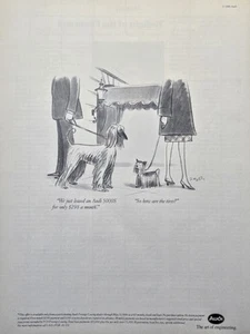 Anuncio impreso vintage de dibujos animados Audi Afghan Hound Skye Terrier 1986 - Imagen 1 de 4