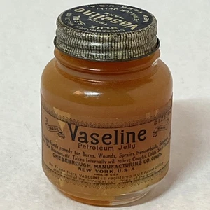 Vintage Vaseline Blue Seal Glas Vaseline 2,5 Unzen mit Metallkappe - Bild 1 von 10