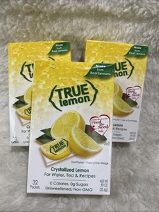 3 boxes True Lemon Crystallized Lemon 32 Packets each box 09/15/2025 - Picture 1 of 4