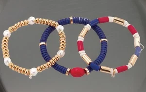 Juego de 3 pulseras con cuentas Avon Studio 1886 Americana 4 de julio nuevo en caja - Imagen 1 de 3