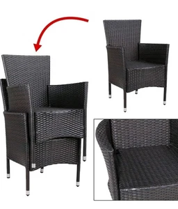 2er Set Polyrattan Gartenstühle Braun Balkon Terrasse Stühle Garten Sessel Neu - Bild 1 von 5