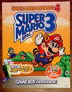 Seltenes 2003 GBA Super Mario Advance 4 SMB 3 Poster 22x28", nie benutzt - Bild 1 von 2