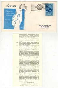 EMPLOY THE HANDICAPPED 1155 1ST DEPT HEW SMALL DESIGN VAR. SIGNED PICTORIAL CXL - Picture 1 of 2