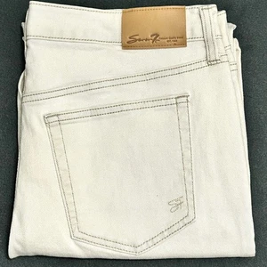 Seven7 Slim Straight Jeans Women's 10 White Stitch Denim High Rise 34x28 - Picture 1 of 15