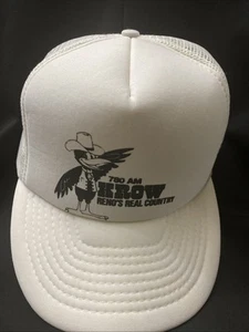 Vtg Country Music Station Reno Nevada 80s KROW 780 AM Trucker Hat Snapback Mesh - Picture 1 of 5
