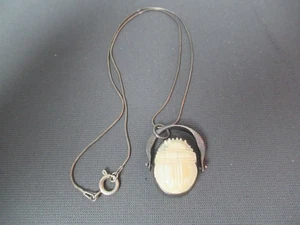 Artisan Scarab Beetle Necklace - Sterling Silver - Italy - i5 dha - Picture 1 of 10