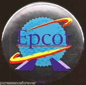Insignia de botón de Disney: WDW Epcot - nave espacial Tierra sobre fondo plateado - Imagen 1 de 1