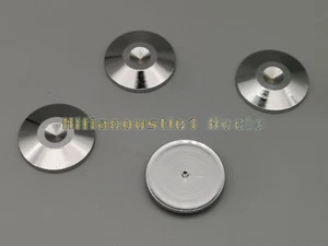 4x Silver 25mm Solid Brass Pad Protective Bottom Base Feet HiFi Spike Stand - Picture 1 of 5