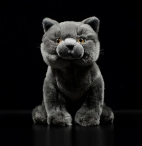 11 Zoll/28 cm weiche graue Kurzhaar Katze Plüschtier Stofftier Puppe Kinder Geschenk - Bild 1 von 6