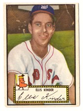 1952 Topps #78A Ellis Kinder BLACK BACK G-VG Boston Red Sox