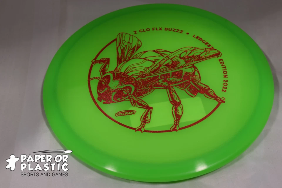 Discraft Ledgestone 2022 Z GLO FLX BUZZZ Disc Golf 177 G Mid-Range Green NEW Red - Image 1 of 1
